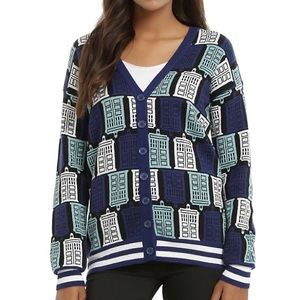 HER UNIVERSE DOCTOR WHO TARDIS PRINT CARDIGAN